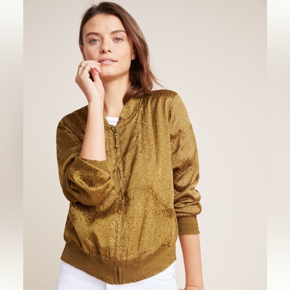 Maeve Anthropologie Silky Bomber Jacket - Picture 1 of 16